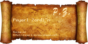 Peyerl Zorán névjegykártya